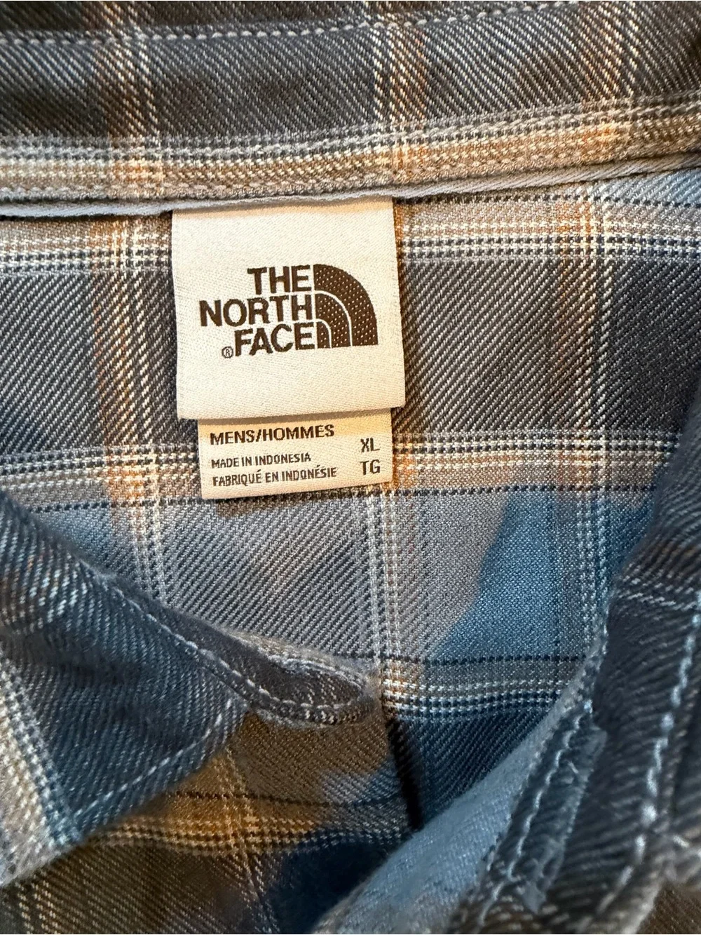 The North Face Men's Plaid Button Down Blue & Gray XL NWOT